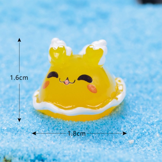 Picture of Resin Ocean Jewelry Micro Landscape Miniature Decoration Yellow Sea Hare 18mm x 16mm, 1 Piece