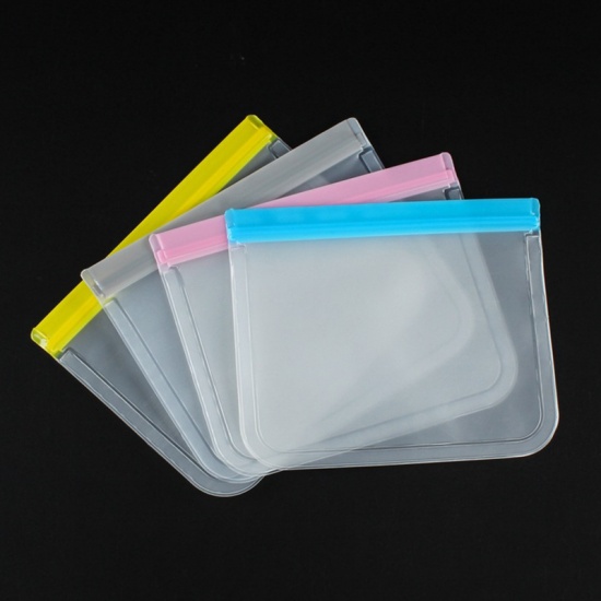 Imagen de 1L PEVA Self Seal Ziplock Food Storage Bags Frosted Pink 26cm x 20cm, 1 Piece