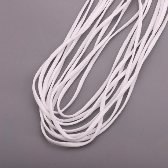 Picture of White - 4mm Flat Elastic Cord Rope Band For Mouth Mask Craft DIY Sewing Supplies 20M, 1 Packet