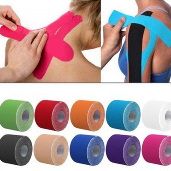 Immagine di Beige - 5cm Kinesiology Breathable Sport Tape Recovery Strapping Fitness Muscle Protector 5M, 1 Piece