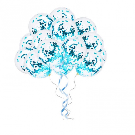 Image de Déco de Soirée en Emulsion Bleu Ballon Paillettes 1 Kit ( 10 Pcs/Kit)