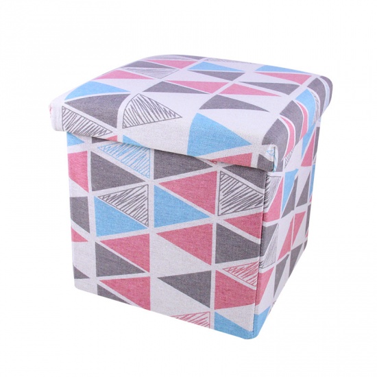 Picture of Multicolor - Multifunction Folding Fabric Container Storage Stool Can Sit Box Household 30x30x30cm, 1 Piece