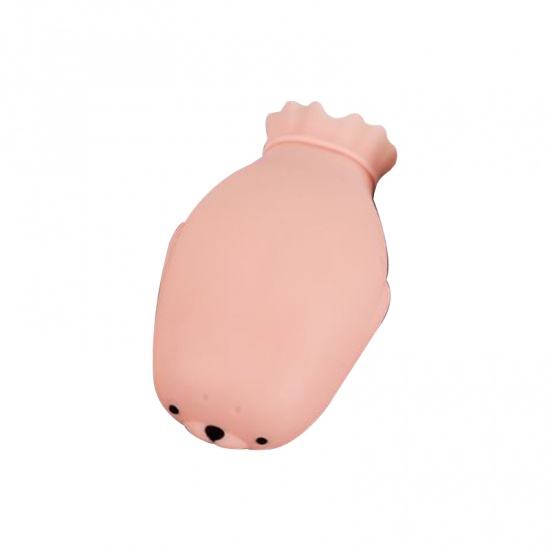 Immagine di Pink - 450ml Environmentally Friendly Food Grade Silicone Seal Animal Hand Warmer Hot Water Bottle, 1 Piece