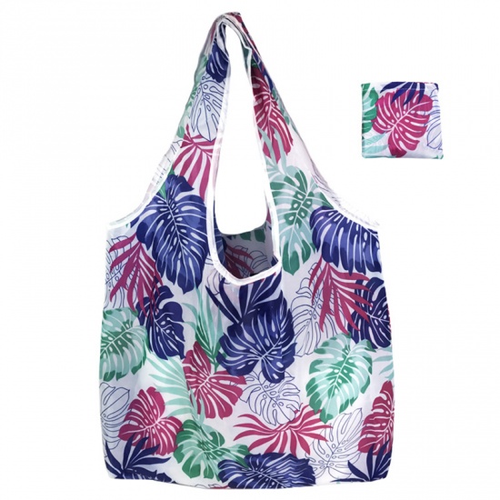 Immagine di Multicolor - Leaf Large Waterproof Portable Thickened Foldable Shopping Shoulder Bag 60x40x8cm, 1 Piece