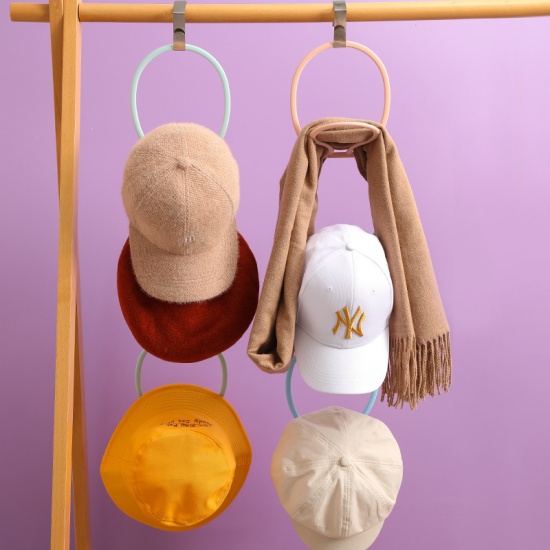 Picture of Mixed - Hanging Superimposed 4 Layer Hat Scarf Organizer Storage Rack Holder Hanger For Door Wall Wardrobe 17x16x19.5cm, 1 Set