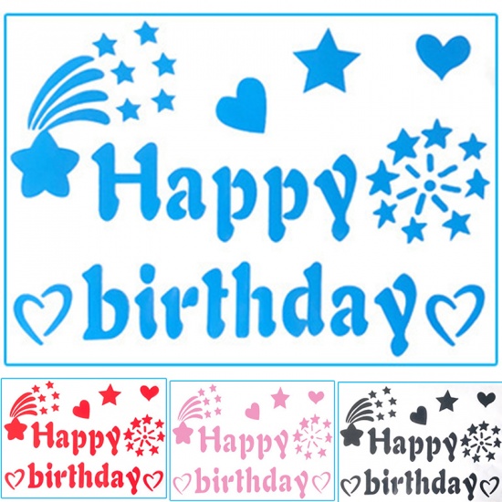 Picture of Silver - Happy Birthday Stickers For Transparent Helium Balloon Birthday Party Decoration 29x21cm, 1 Piece