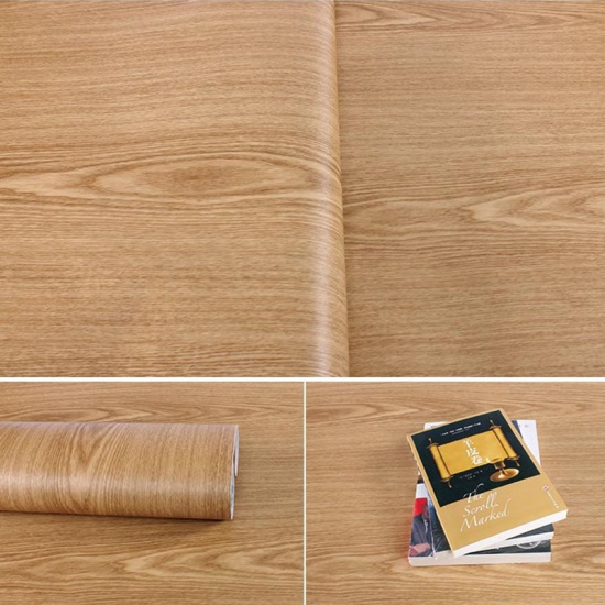 Picture of Natural - 3D Wood Grain Texture Waterproof Thick Self-Adhesive PVC Wallpaper Sticker 100x60cm