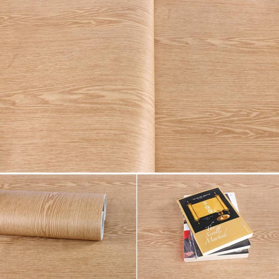 Immagine di Natural - 3D Wood Grain Texture Waterproof Thick Self-Adhesive PVC Wallpaper Sticker 100x60cm
