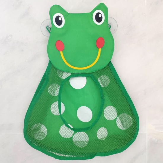 Изображение Green - Children's Cartoon Frog Bathing Toy Storage Bag 40x32cm, 1 Piece