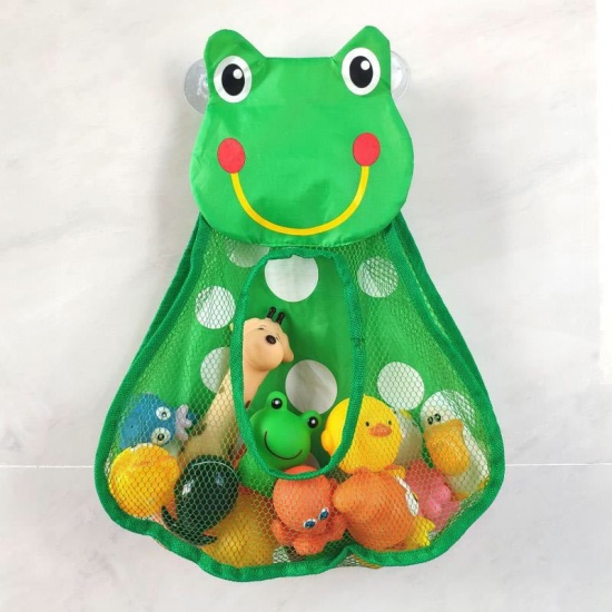 Изображение Green - Children's Cartoon Frog Bathing Toy Storage Bag 40x32cm, 1 Piece