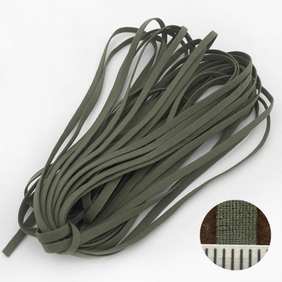 Immagine di Army Green - 5mm Colourful High Elastic Band Cord For DIY Mask Clothes Sewing 10M, 1 Packet