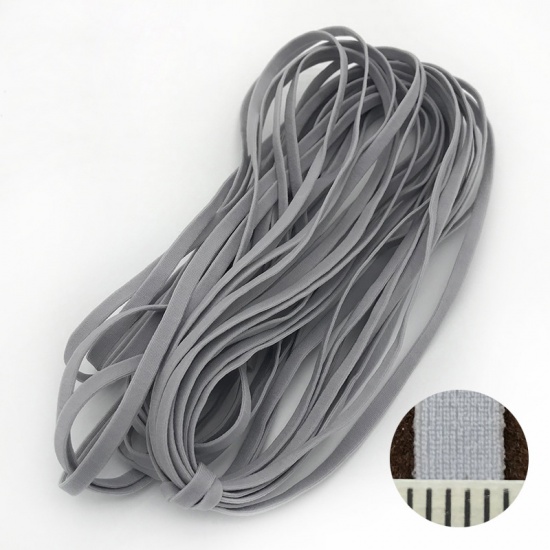 Picture of Gray - 5mm Colourful High Elastic Band Cord For DIY Mask Clothes Sewing 10M, 1 Packet