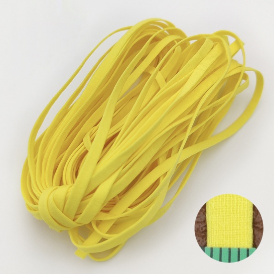 Immagine di Lemon Yellow - 5mm Colourful High Elastic Band Cord For DIY Mask Clothes Sewing 20M, 1 Packet