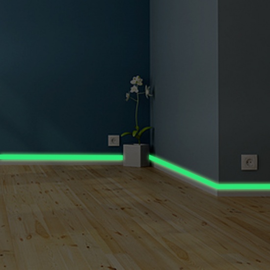 Picture of Neon Green - DIY Warning Glow In The Dark Luminous Tape For Ladder Skirting Wall Sticker Home Decoration 1cm, 1 Roll（3M）