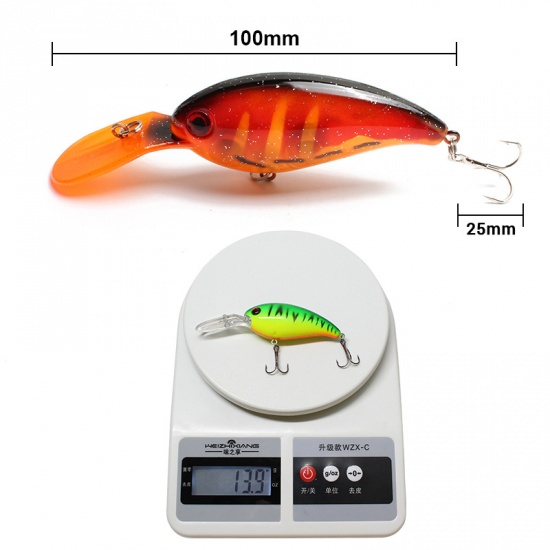 Изображение Blue - 10cm 13.9g Fishing Lures Artificial Hard Bait Crankbait Sharp Hook, 1 Piece