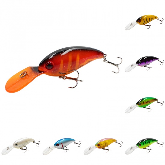 Изображение Blue - 10cm 13.9g Fishing Lures Artificial Hard Bait Crankbait Sharp Hook, 1 Piece