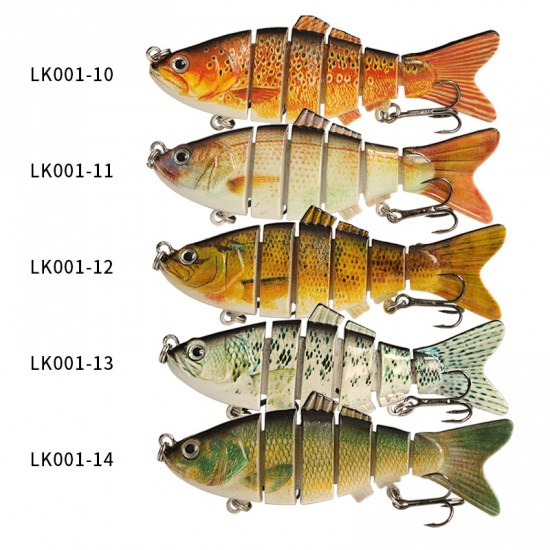 Bild von Multicolor - 10,2 cm Angeln Köder Bass Forelle Multi Jointed Swimbaits Langsam sinkenschwimmen lifelike Sharp Hook, 1 Stück