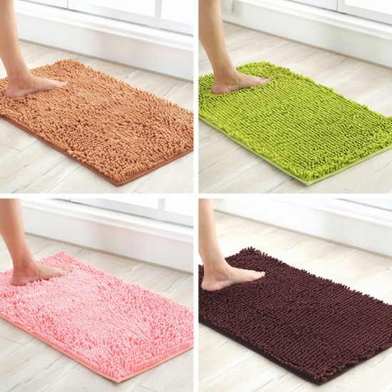 Picture of Skyblue - Thickened Non-slip Carpet Absorbent Foot Floor Mats Rugs For Toilet Bathtub Room Living Room Door Bathroom 60x40cm, 1 Piece