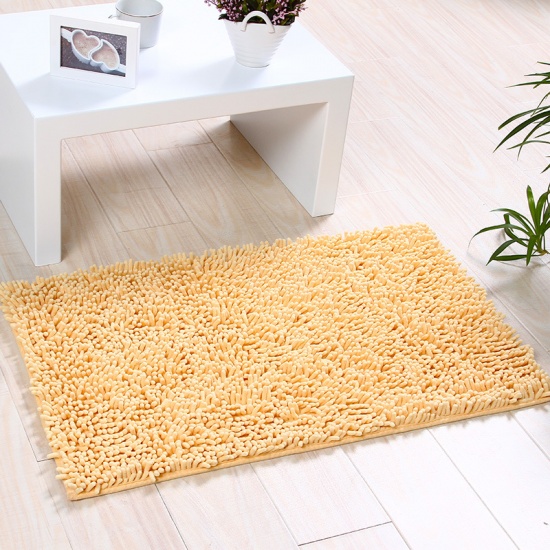 Picture of Beige - Thickened Non-slip Carpet Absorbent Foot Floor Mats Rugs For Toilet Bathtub Room Living Room Door Bathroom 60x40cm, 1 Piece