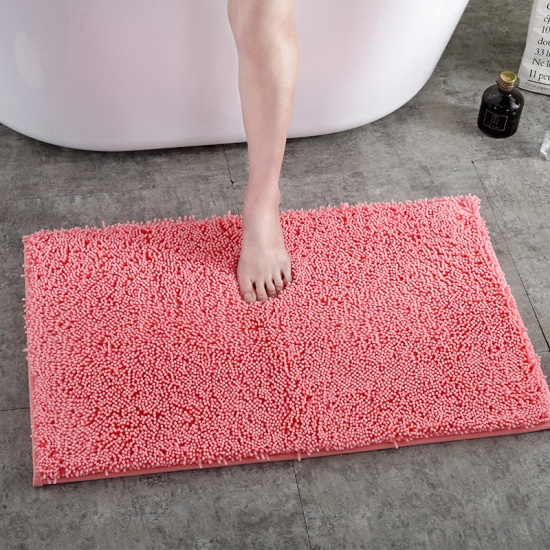 Immagine di Pink - Thickened Non-slip Carpet Absorbent Foot Floor Mats Rugs For Toilet Bathtub Room Living Room Door Bathroom 60x40cm, 1 Piece