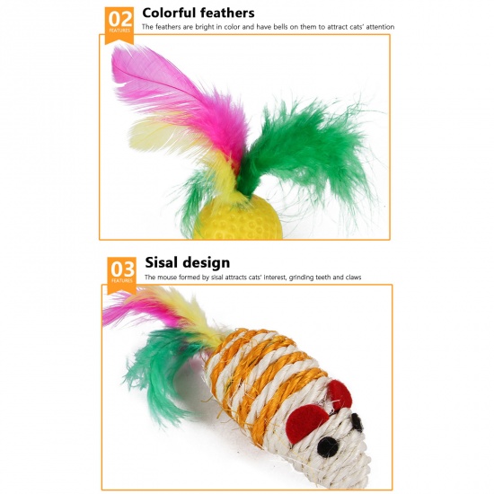 Picture of Multicolor - 14 PCs/Set Pet Kitten Cat Toys Interactive Play Supplies, 1 Set
