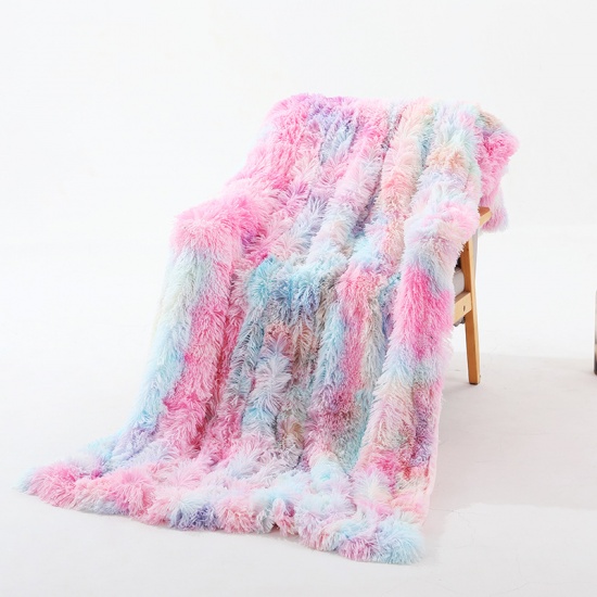 Picture of Multicolor - Tie-Dye Plush Velvet Double-Layer Blanket Home Textiles Gift 200x160cm, 1 Piece