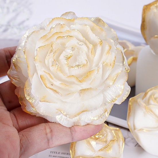 Immagine di White - Valentine'S Day Rose DIY Cake Chocolate Food Grade Silicone Baking Mold 29.6x17.2x5.9cm, 1 Piece