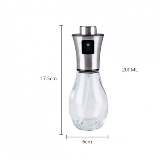 Immagine di Transparent - 200ml Empty Spray Bottle Stainless Steel Kitchen Leak-Proof Soy Sauce Olive Bottle Dispenser BBQ Cooking Tools, 1 Piece