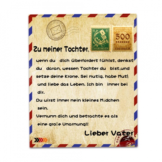 Picture of Multicolor - Single-sided Printed German Envelope Message Letter Warm Flannel Blanket 150x100cm, 1 Piece