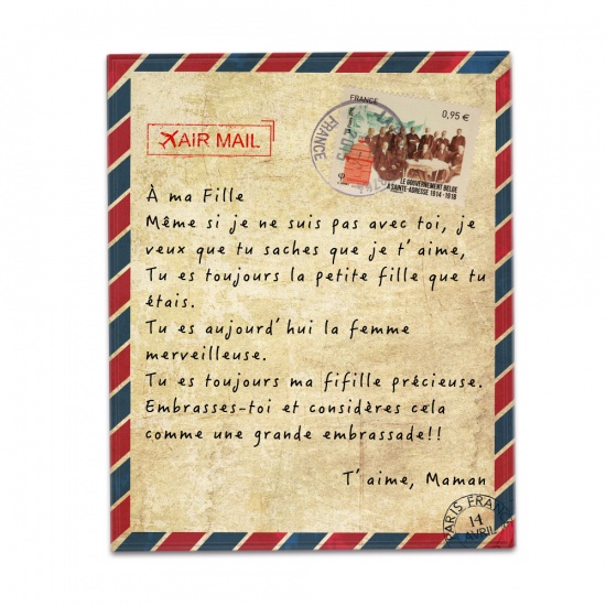 Изображение Multicolor - Single-sided Printed French Envelope Message Letter Warm Flannel Blanket 200x150cm, 1 Piece