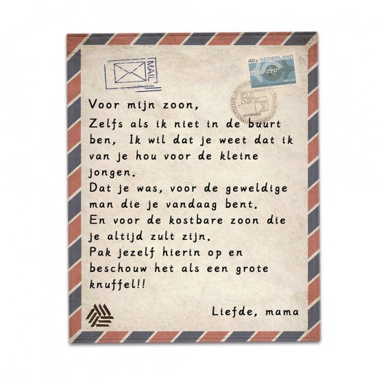 Immagine di Multicolor - Single-sided Printed Dutch Envelope Message Letter Warm Flannel Blanket 150x130cm, 1 Piece