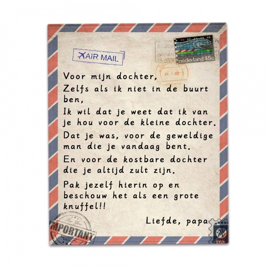 Picture of Multicolor - Single-sided Printed Dutch Envelope Message Letter Warm Flannel Blanket 200x150cm, 1 Piece
