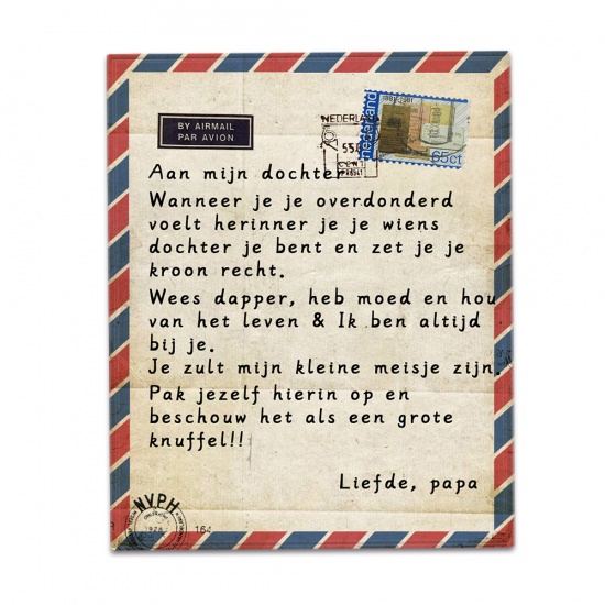 Immagine di Multicolor - Single-sided Printed Dutch Envelope Message Letter Warm Flannel Blanket 200x150cm, 1 Piece