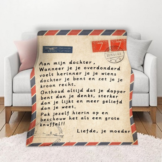 Immagine di Multicolor - Single-sided Printed Dutch Envelope Message Letter Warm Flannel Blanket 200x150cm, 1 Piece