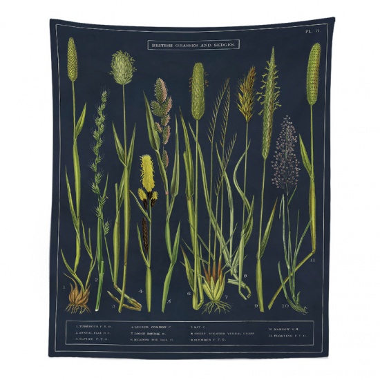 Picture of Black - 150x100cm Polyester Fiber Tapestry Wall Hanging Decoration Rectangle Grass, 1 Piece