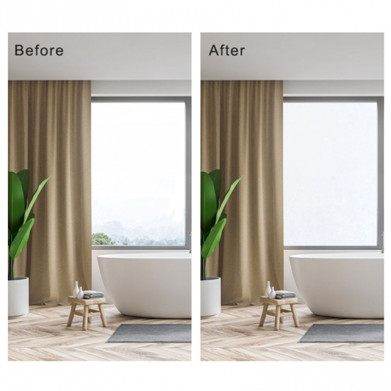 Immagine di Transparent - 100x20cm PVC Frosted Glass Door Window Film Privacy Cling Stickers, 1 M