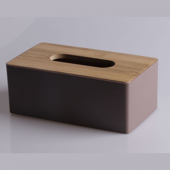 Immagine di Red - Wooden Tissue Box Holder Household Storage 21.5x12x8.5cm, 1 Piece