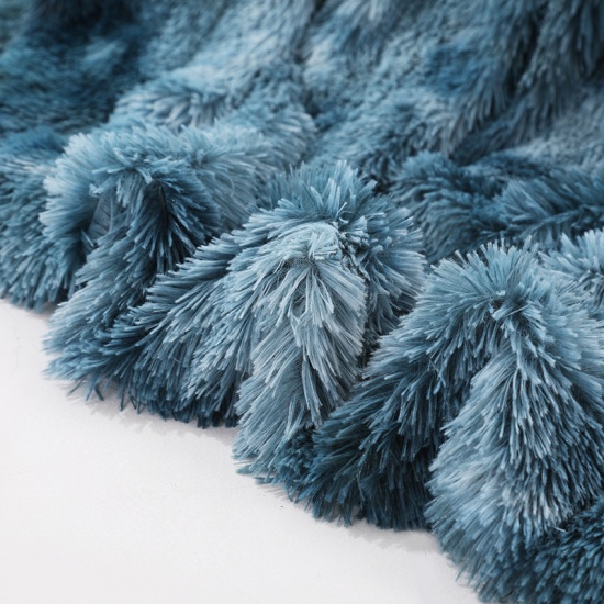 Immagine di Blue - Tie-dye Plush Double-Layer Sofa Blanket 160x200cm, 1 Piece