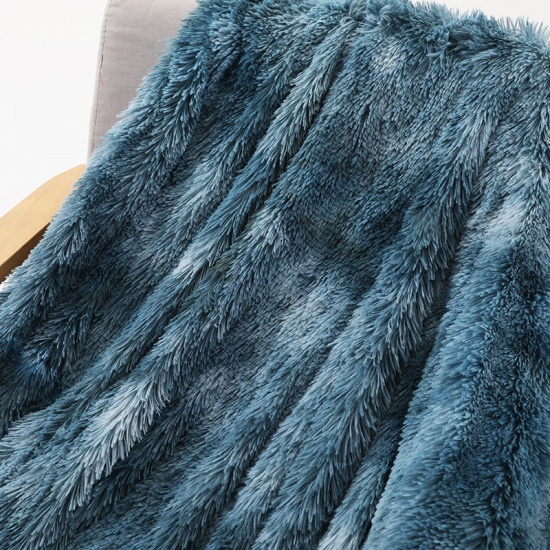 Picture of Blue - Tie-dye Plush Double-Layer Sofa Blanket 160x200cm, 1 Piece