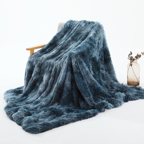 Picture of Blue - Tie-dye Plush Double-Layer Sofa Blanket 160x200cm, 1 Piece