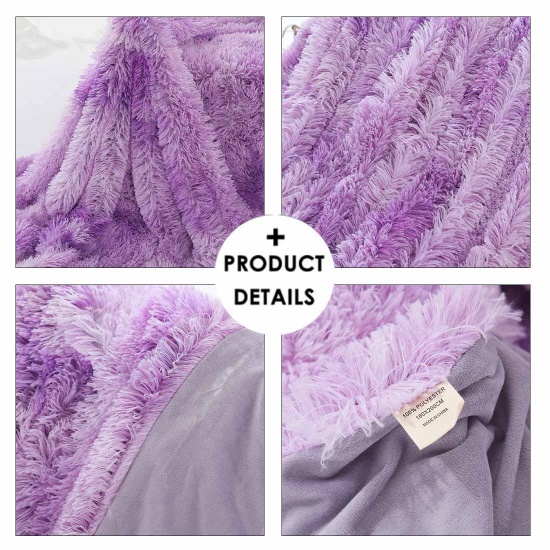 Picture of Pale Lilac - Tie-dye Plush Double-Layer Sofa Blanket 160x200cm, 1 Piece