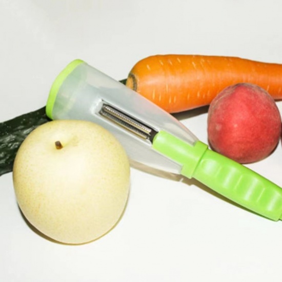 Immagine di Green - Multifunctional Storage Type Peeling Knife Kitchen Tools 26x6.5x6.5cm, 1 Piece