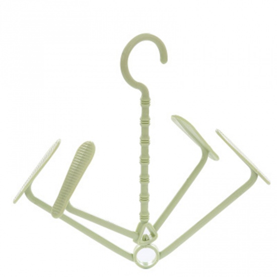 Picture of Green - PP Creative Rotatable Multifunctional Shoe Drying Hanger Rack With Hooks 22x21cm, 1 Piece