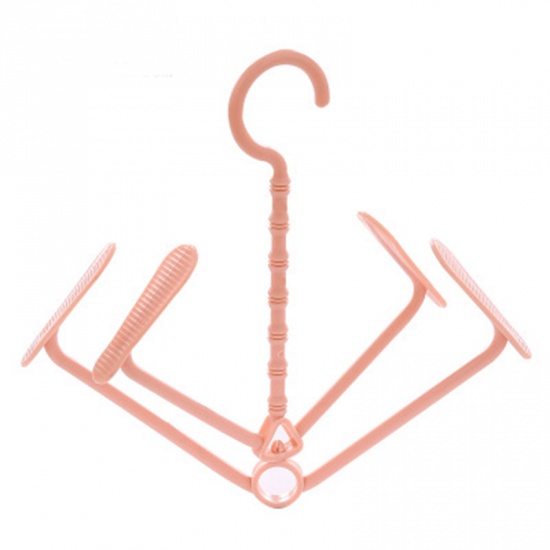 Immagine di Pink - PP Creative Rotatable Multifunctional Shoe Drying Hanger Rack With Hooks 22x21cm, 1 Piece