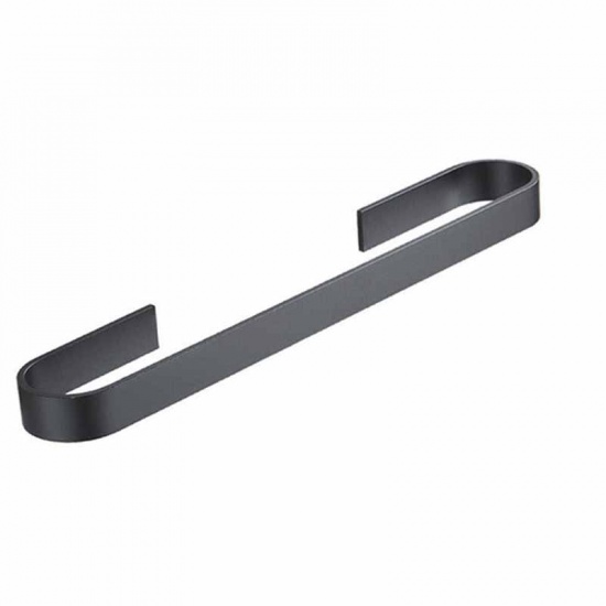 Picture of Black - Space Aluminum Wall-mounted Self Adhesive Towel Bar Rack Bathroom Accessories 45x6.7x3.1cm, 1 Piece