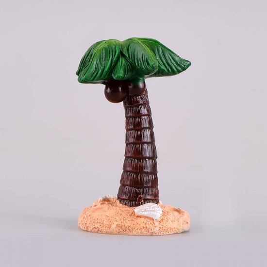 Immagine di Multicolor - Coconut Tree Micro Landscape Miniature Decoration Resin Crafts 5.7x3.3cm, 1 Piece