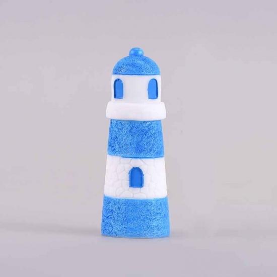 Immagine di Blue - Lighthouse Micro Landscape Miniature Decoration Resin Crafts 5.8x2.1cm, 1 Piece