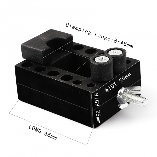 Picture of Plastic Manual Punch Hole Base Holder Black 6.5cm x 5cm, 2 PCs