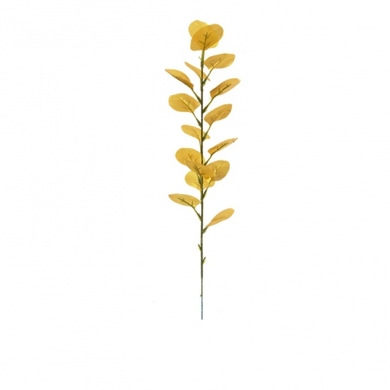 Bild von Gold - Simulation Eukalyptusblatt DIY Hochzeit Pflanze Wand Hintergrund Dekoration 11x56cm, 5 Stück