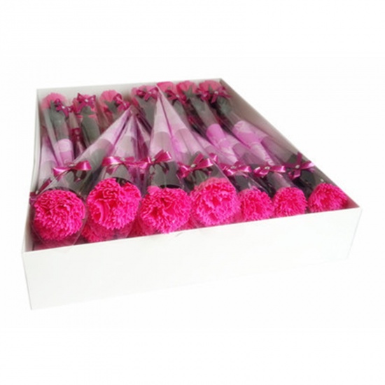 Image de Fuchsia - Cadeau De Fleur De Savon D'Oeillet Artificiel Décoration De La Maison 38X4Cm, 1 Pièce